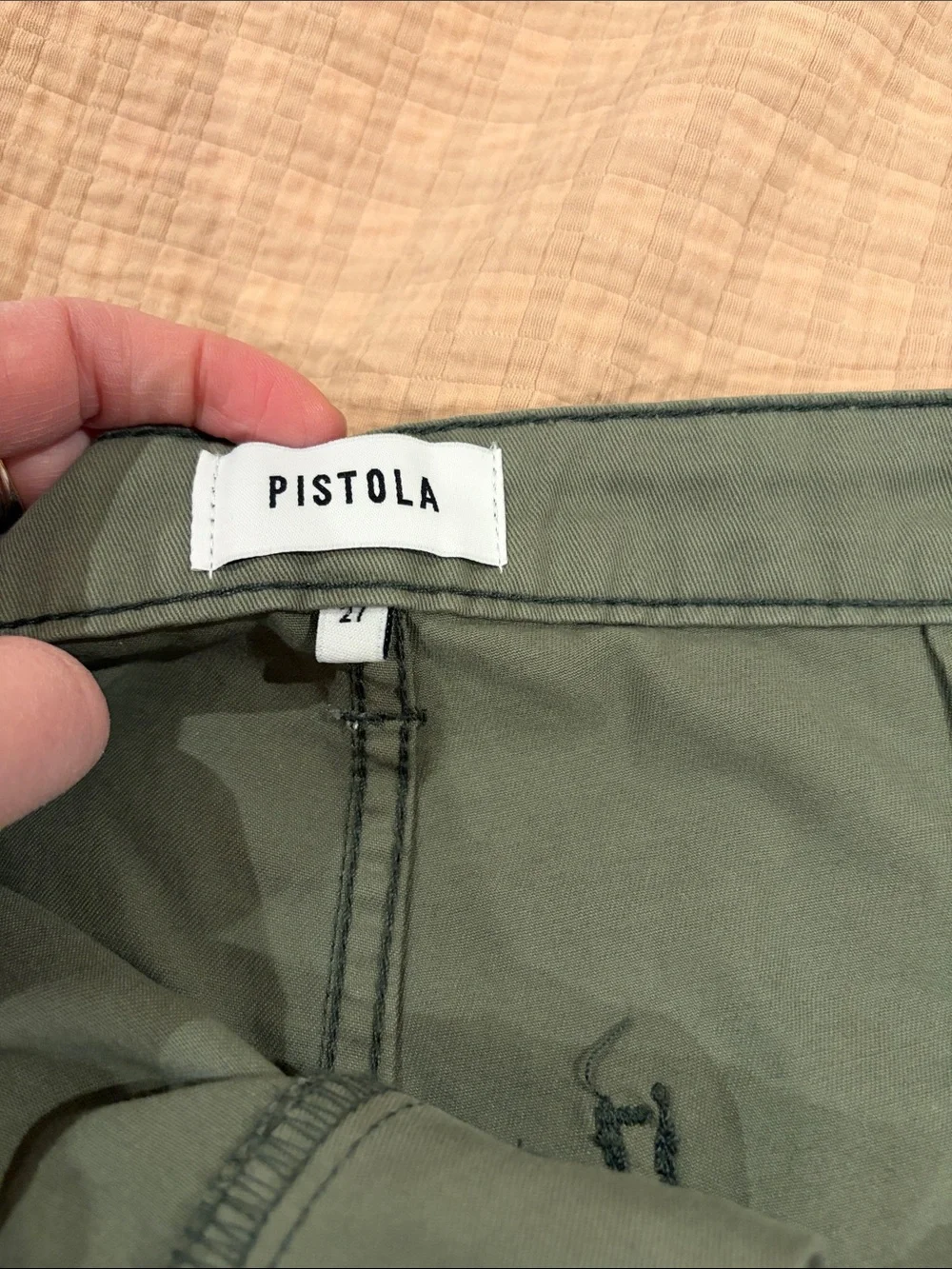 NWT Pistola olive green star pants sz 27 - Picture 3 of 8